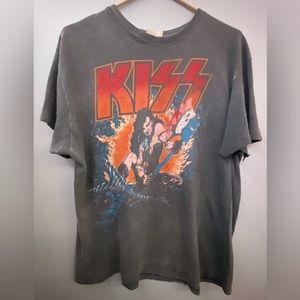 Vintage 1986 KISS faded single stitch world tour band T